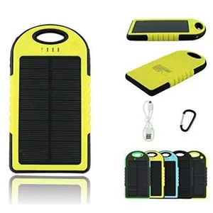 Portable Solar Keychain Power Bank Waterproof Solar Charger 5000mah with Solar Panel Battery for mobile phone