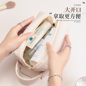 Beilian <b>Makeup</b> Bag Butter White Portable Travel Toiletry <b>Case</b> Cosmetic Storage Bag for Trip - Product Image 2