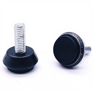 Adjustable Furniture Feet 19mm Diameter <b>Black</b> Carbon Steel Blackened Stainless Steel Screw Base Table Chair <b>Cabinet</b> Support Legs - Product Image 1