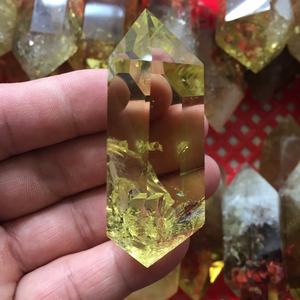 Großhandel Heil kristall Turm doppelt termini erten Punkt Quarz Citrin Punkte Zauberstab für die Dekoration - Product Image 2