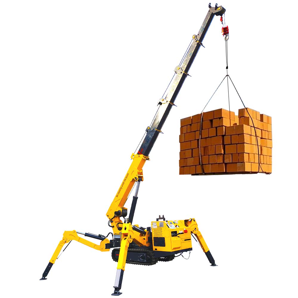 2Ton 3Ton 5Ton Remote Control Compact Crawler Spider Crane Towable Rough Terrain Boom Lift Tracked Spyder Crane With CE