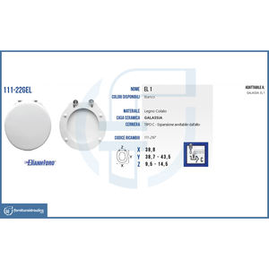 Abattant de toilettes à dégagement rapide au design moderne pour Galassia Vaso El1, en bois, bambou, plastique PP, résine urée UF, pour salle de bain - Product Image 2