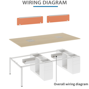 Meubles de bureau modernes, poste de travail informatique, bureau de travail pour 2, 4, 6 ou <span class=keywords><strong>8</strong></span> personnes - Product Image 3