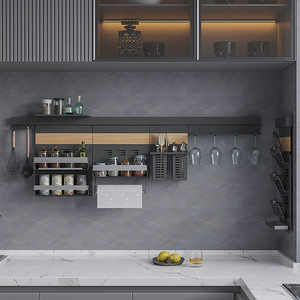 Cost-effective <strong>Storage</strong> Organizer Wall-mounted Kitchen Knife Spoon Utensils Holder <strong>Rack</strong> with <strong>Towel</strong> Hanger - Product Image 5