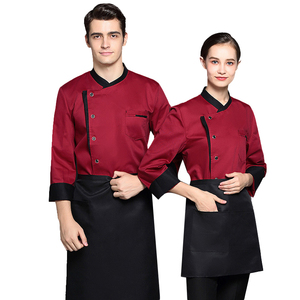 Veste de manteau uniforme de chef professionnel de restaurant à manches longues unisexe blanc - Product Image 6