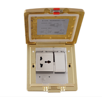 Prise de sol électrique étanche IP55 en laiton doré avec ports USB-C et USB-A, mise à la terre automatique, certifiée CE, SDK, vente directe usine