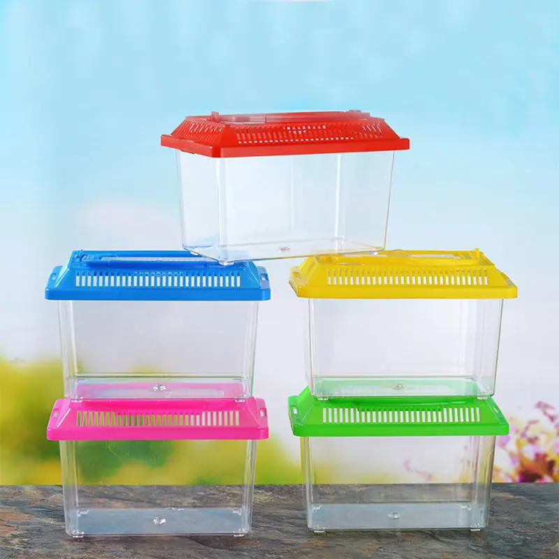 Portable Plastic Goldfish Bowl Aquariums Accessories Great for Small Animal Care Plastic Transparent Turtle Tank Fish Tank