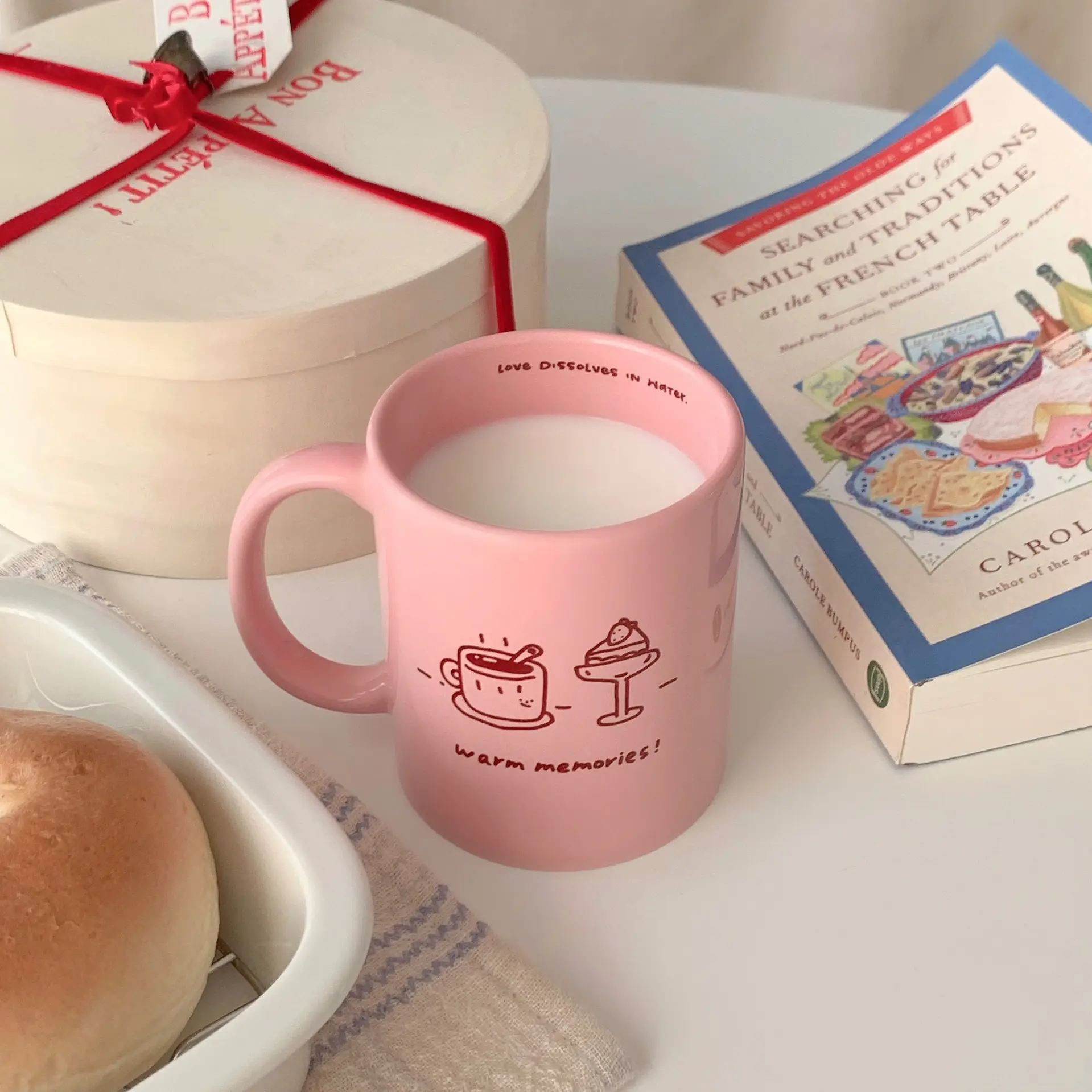 गुलाबी मग रोमांटिक क्रिसमस स्नोमैन प्रिंट सिरेमिक मग आईएनएस लड़की दिल कॉफी दूध पानी कप मुद्रित लोगो