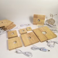 Base de lampe de nuit LED carrée au design minimaliste moderne avec port USB et lumière d'ambiance DIY pour la maison et le bureau