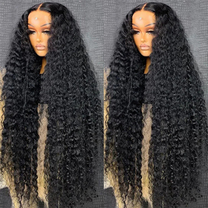 Proveedor de pelucas de cabello humano con encaje frontal de onda de agua 12A, pelucas rizadas frontales negras naturales de cabello crudo brasileño virgen para mujeres negras - Product Image 1