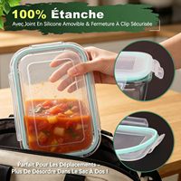 4-delige Borosilicaat glazen voedselcontainers met deksels, waterdicht & stapelbaar, geschikt voor vriezer, oven & magnetron