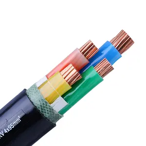 Kabel listrik luar ruangan 4x16 4x70 VV kabel tegangan rendah 600/1000V 4 inti PVC 100% kabel listrik tembaga