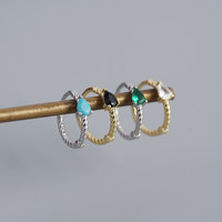 Boucles d'oreilles en zircon cubique, boucles d'oreilles à fermoir, boucles d'oreilles en forme de boucle, boucles d'oreilles en forme de cerceau