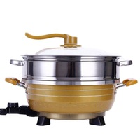 Cuiseur à vapeur électrique marmite de cuisson électrique polyvalente poêle électrique marmite chinoise 32cm