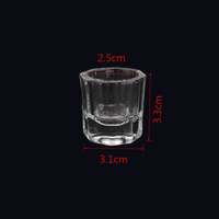 En gros, coupelle en verre pour nail art, récipient pour liquide acrylique, bol pour dissolvant de vernis gel, coupelle à ongles en cristal
