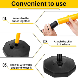 Delineatore del traffico Post riempibile Base di plastica stanchioni di strada coni di costruzione per parcheggio parcheggio custodito - Product Image 5