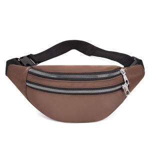 Sac à bandoulière <span class=keywords><strong>banane</strong></span> tendance rétro pour <span class=keywords><strong>femme</strong></span> sac de taille couleur pure PU Designer poitrine Fanny Pack avec fermeture à glissière. - Product Image 5