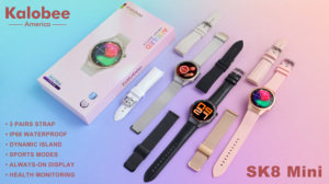 Nouveau design 3 paires de bracelets de <span class=keywords><strong>montre</strong></span> visage rond androïdes montres intelligentes SK8 Mini Sports Fitness suivi Amoled femmes montres intelligentes - Product Image 4