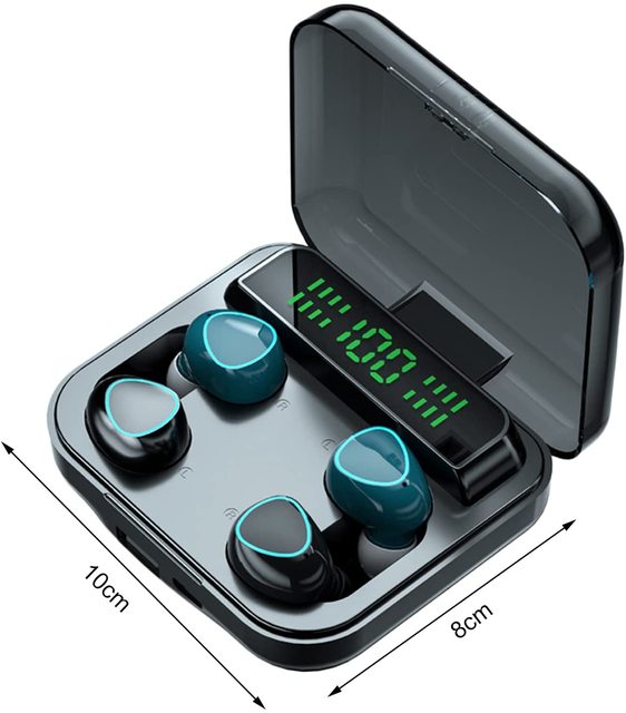 New M22 Couple Earphones BT V5.1 Power Bank Headsets 9D Noise Reduction Smart Fingerprint Touch Earbuds for Man Woman Headphone