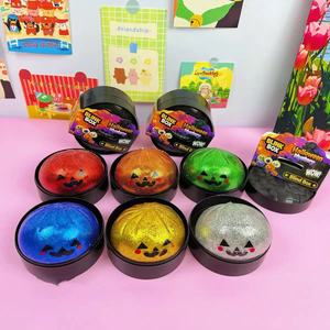 Novedad: Caja de 12 Juguetes Antiestrés de Burbujas de Halloween, Juguetes Blandos de Calabaza y Fantasma con Purpurina - Product Image 2