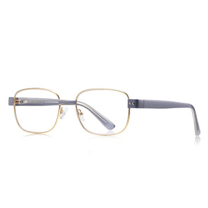 Lunettes <span class=keywords><strong>de</strong></span> <span class=keywords><strong>vue</strong></span> rectangulaires en métal au design simple pour femmes et hommes, monture en alliage avec rivets, verres anti-lumière bleue, monture fine 3178 - Product Image 1