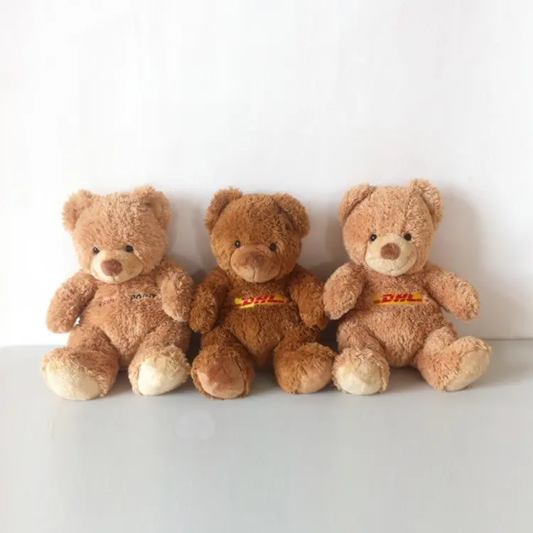 Hadiah Suvenir Polos Mewah Logo Kustom Beruang Teddy Dhl untuk Mainan Staf