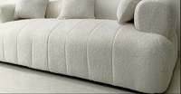 Ensemble de canapés sectionnels de style crème inspiré de la texture de la nuage noire en guimauve JJY-051 pour petit appartement, hôtel, villa, avec tissu