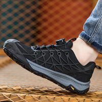 Chaussures de sécurité unisexes en acier noir personnalisables, anti-perforation, doublure en maille respirante pour la semelle intermédiaire, bottes de travail d'automne pour l'usine
