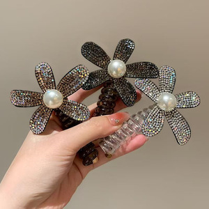 Vente en gros de cordes à <span class=keywords><strong>cheveux</strong></span> coréennes pour filles élastiques pour téléphone avec <span class=keywords><strong>strass</strong></span> pour <span class=keywords><strong>cheveux</strong></span> pour femmes - Product Image 3