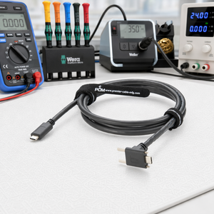 Kabel USB 3.1 Tipe C dengan Pengunci Sekrup, Male ke Male, Sudut 90 Derajat, untuk Kamera Industri, Sistem Sensor Visi Mesin - Product Image 1