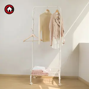 Perchero para ropa Perchero con cesta para entrada de dormitorio