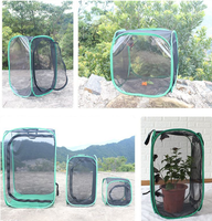 Cage d'habitat souple pour reptiles, insectes et papillons, à motif uni, respirante, avec fermeture éclair, pour la libération des papillons