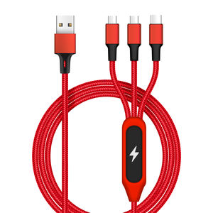 للبيع بالجملة كابل شاحن خفيف M مضفر LED ، سلك شاحن هاتف مضاء لأندرويد مايكرو يو إس بي ، لـ - Product Image 1