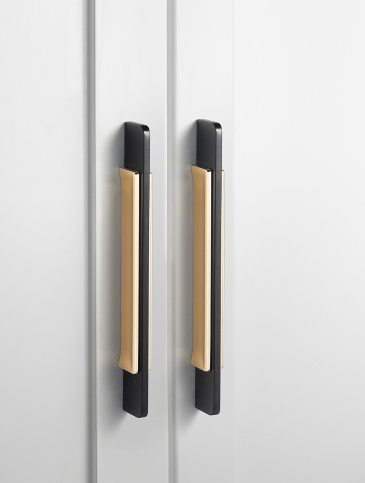 EADER Modern light luxury black gold stitching handle Nordic simple drawer wardrobe handle