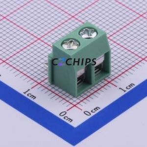 JL126R-50002G01 Screw Terminal Block Bent Lead Through Hole,P=5mm Connector 1x2P 5mm Green Right Angle Insert - Product Image 1