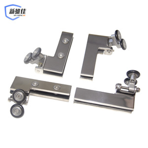 Roulettes de porte de douche en alliage d'aluminium noir miroir 1012 mm pour porte coulissante en verre - Product Image 1