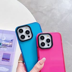 เคสโทรศัพท์ TPU สีพื้นเรียบง่าย สำหรับ iPhone 17 16 15 14 13 12 11 Pro Max  บางเฉียบ ป้องกันแรงกระแทก - Product Image 2