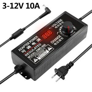 מוסדר 3-12V 10A 120W יוניברסל מתאם מתכוונן AC DC מיתוג מתאם מתח