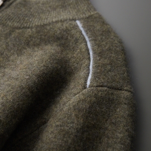 Maglione 100% in Cashmere personalizzato, <span class=keywords><strong>Cardigan</strong></span> con <span class=keywords><strong>cerniera</strong></span> a strato d'aria pesante da uomo, giacca lavorata a maglia Casual da lavoro - Product Image 4