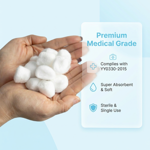 Boules de coton absorbantes à usage cosmétique, 100% coton pur, jetables, dégraissées, fabricant de boules médicales - Product Image 4