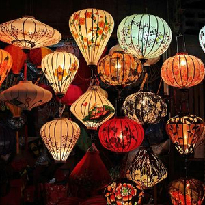 Traditional Silk <b>Lantern</b> Vietnam for New Year - Product Image 1