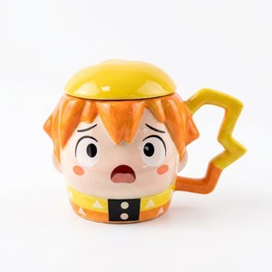 Mug Anime <span class=keywords><strong>Demon</strong></span> <span class=keywords><strong>Slayer</strong></span>: Kimetsu No Yaiba, <span class=keywords><strong>Tasse</strong></span> à café en porcelaine blanche écologique, Ensemble de soucoupes à thé au design créatif de dessin animé - Product Image 1