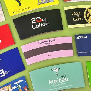 Hot Sale Custom logo Hot Cold Drink Boba Tea <b>Cup</b> Coffee <b>Cup</b> Corrugated Paper Sleeve Cardboard Paper Sleeves - Product Image 1