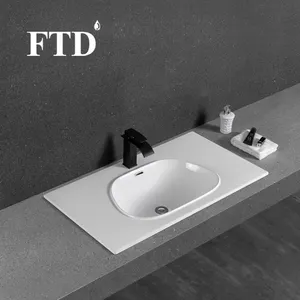 High Quality Sanitary Ware Edge Rectangular Bathroom Vessel Sink Modern Porcelain Hand Wash Art Basin