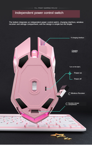 Ratón inalámbrico para Gaming, Mouse inalámbrico <span class=keywords><strong>de</strong></span> Gaming, sin cable, color rosa - Product Image 6