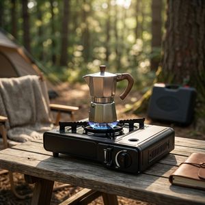 Réchaud à butane portable certifié CE 2,1 kW avec étui rigide, brûleur unique coupe-vent pour pique-nique, barbecue et situations d'urgence - Product Image 2