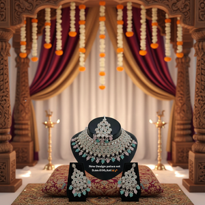 Standard Quality Trending Fancy Collection Gold Plated Kundan & Pearl with Stone Necklace <b>Set</b> For Women Wear Jewelry - Product Image 2
