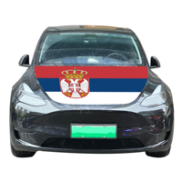 En gros 120x150cm Serbie capot de voiture couvre drapeau abordable résistant à l'usure et Durable capot de moteur de voiture couverture