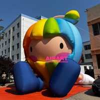 Décoration publicitaire extérieure énorme poupée gonflable à air chaud, ballon de mascotte de poupée gonflable de dessin animé