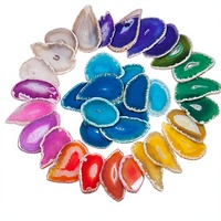 Tranches d'agate de haute qualité, cristaux naturels de guérison, pierres de géode Druzy, décoration maison/mariage, fabrication de bijoux, DIY, bague et pendentif